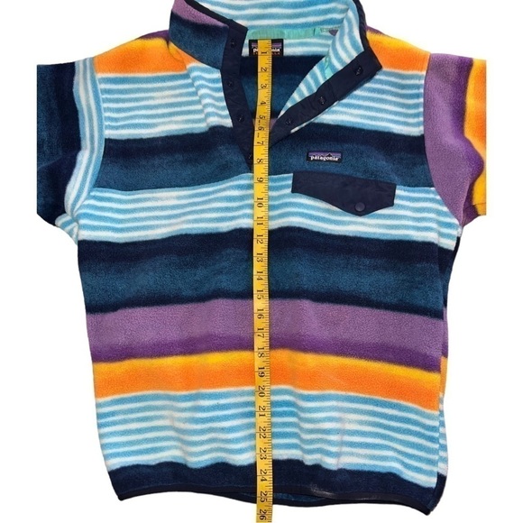 ▶️ Patagonia ◀️ Synchilla
Multicolor Striped Snap T
Pullover Sweater Mens
Size S - Picture 14 of 17